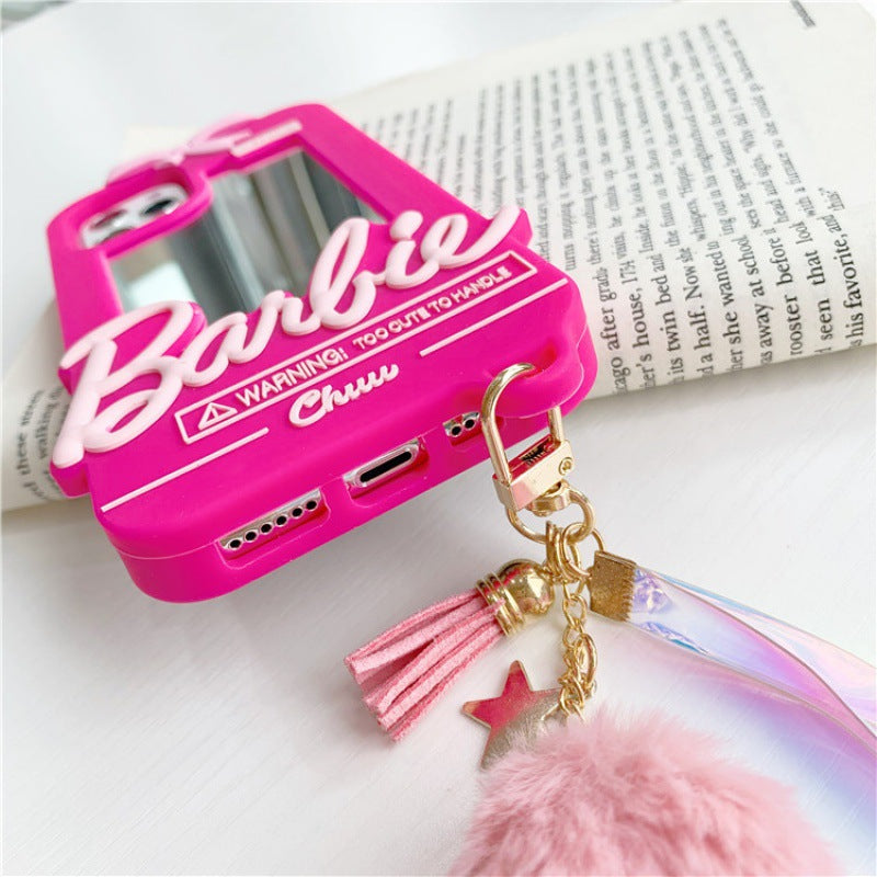 Barbie Collage Mirror Soft iPhone Protective Case iPhone 14 with Phone Charm