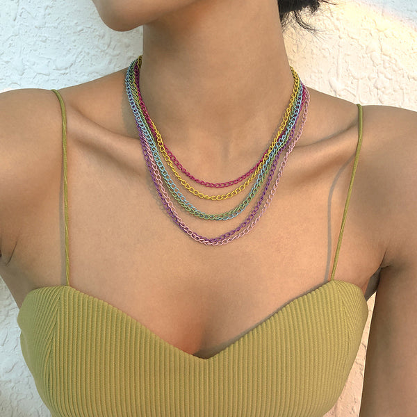 Boho Multilayered Rainbow Necklace