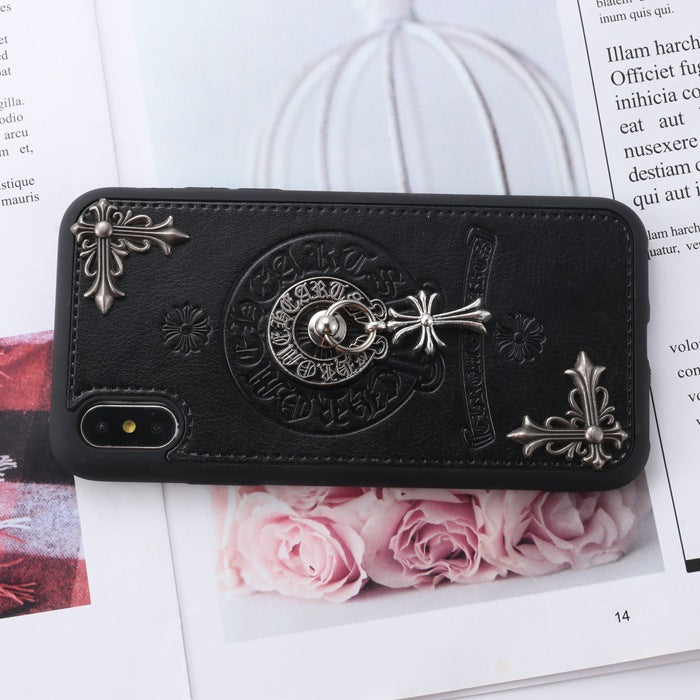 ChromeHearts Cross Pendant Leather iPhone Case iPhone 14