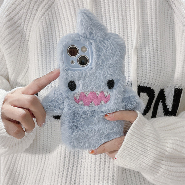 Plush Embroidery Baby Shark iPhone Case iPhone 14