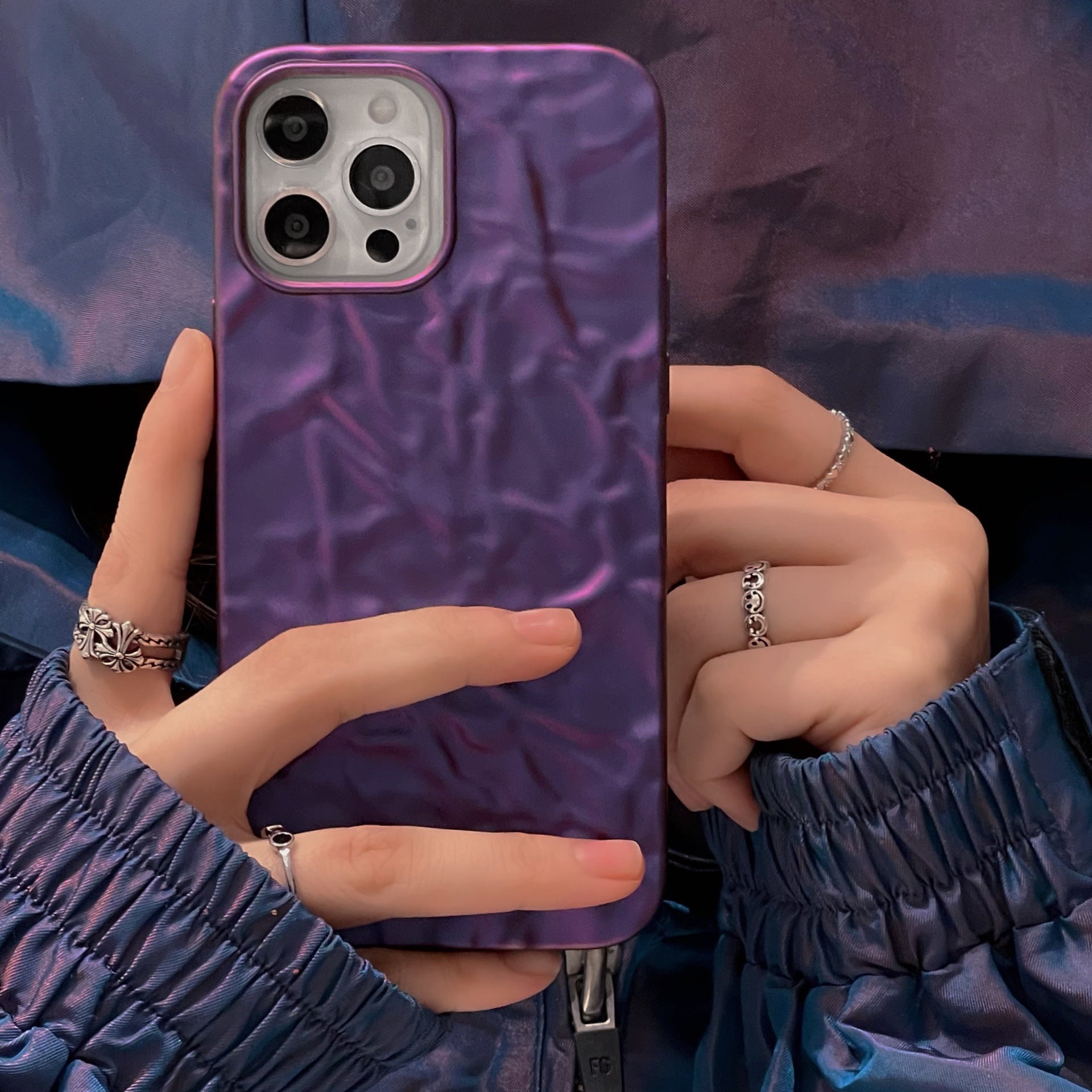 Electroplating Texture iPhone Case iPhone 14 - Purple