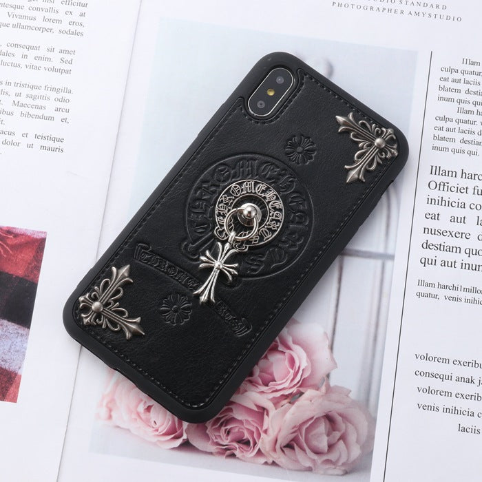 ChromeHearts Cross Pendant Leather iPhone Case iPhone 14