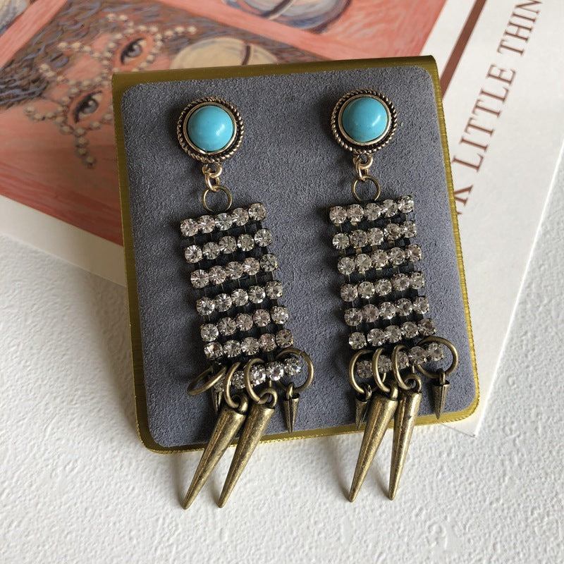 Western Boho Chic Turquoise Earrings Vintage