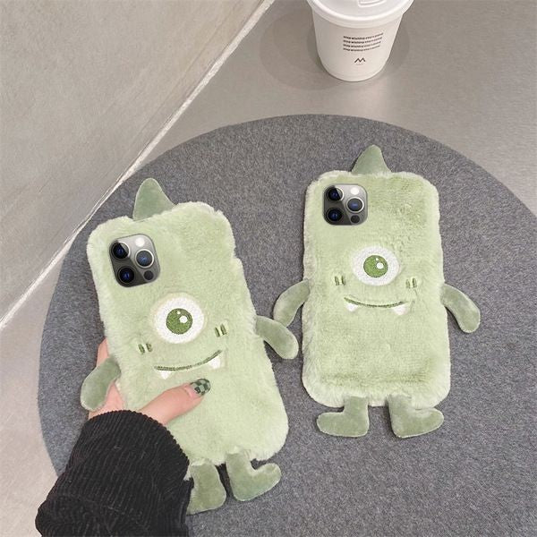 Warm Plush Monster Wazowski iPhone Case iPhone 14