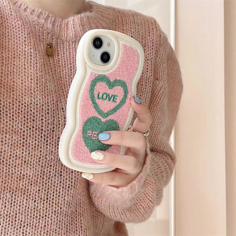 Wavy Terrycloth Knitted Love&Peace iPhone Case iPhone 14