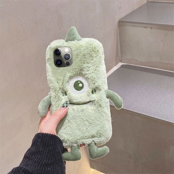 Warm Plush Monster Wazowski iPhone Case iPhone 14