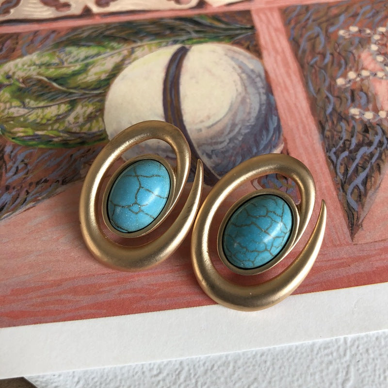 Western Boho Chic Turquoise Earrings Vintage