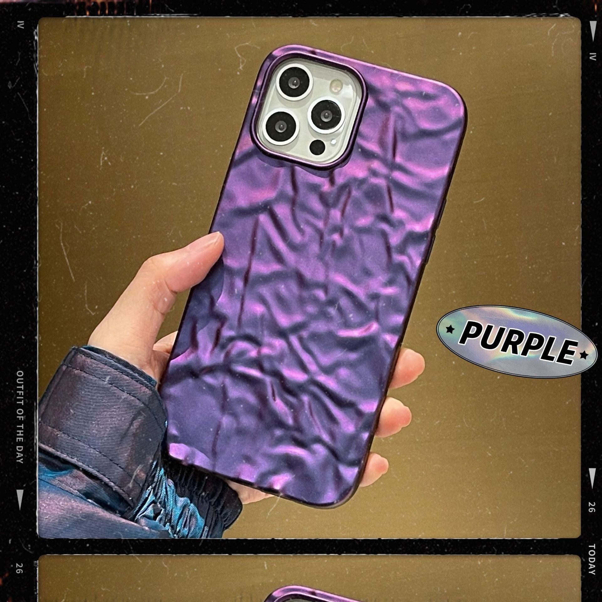 Electroplating Texture iPhone Case iPhone 14 - Purple