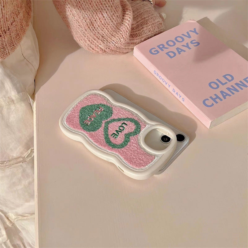 Wavy Terrycloth Knitted Love&Peace iPhone Case iPhone 14