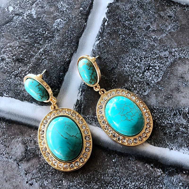 Western Boho Chic Turquoise Earrings Vintage