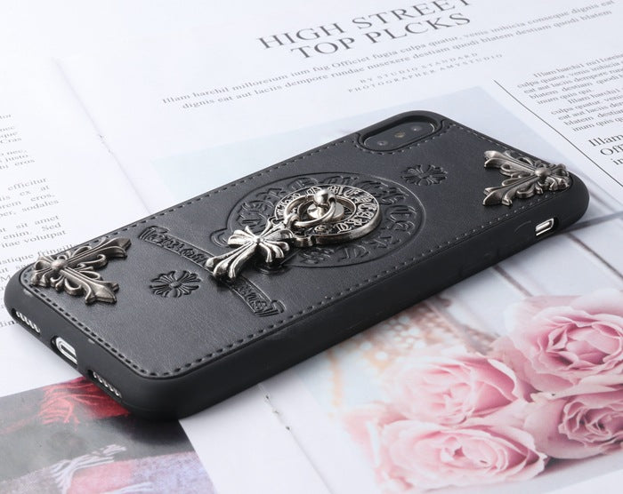 ChromeHearts Cross Pendant Leather iPhone Case iPhone 14