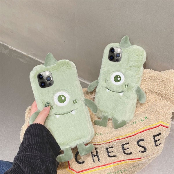 Warm Plush Monster Wazowski iPhone Case iPhone 14