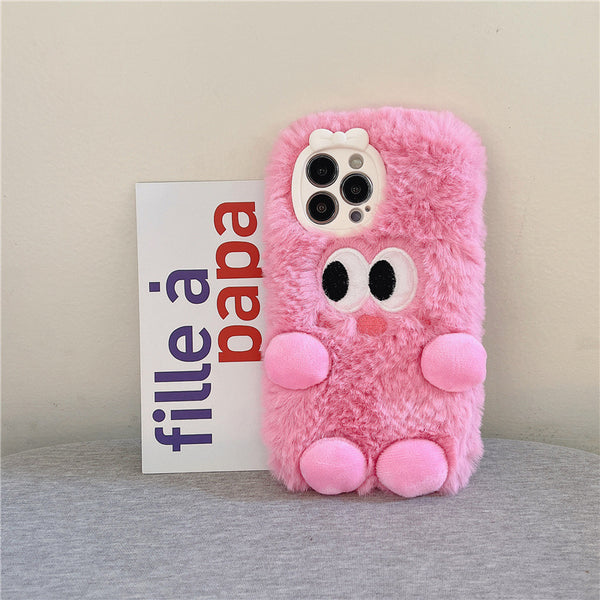 Warm Plush Cartoon Embroidery iPhone Case iPhone 14