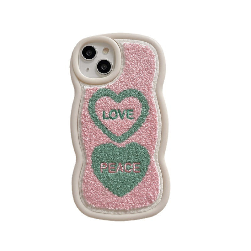 Wavy Terrycloth Knitted Love&Peace iPhone Case iPhone 14