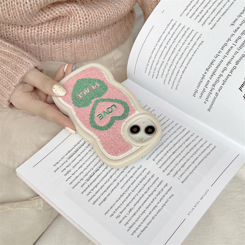 Wavy Terrycloth Knitted Love&Peace iPhone Case iPhone 14