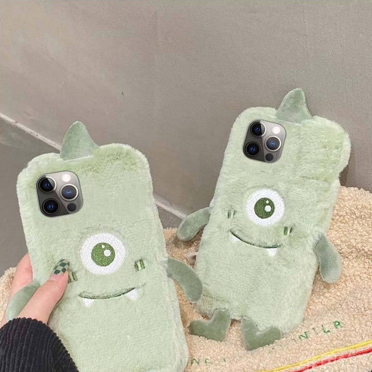 Warm Plush Monster Wazowski iPhone Case iPhone 14