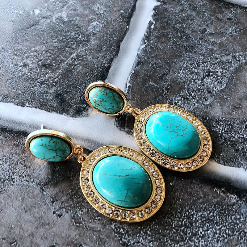 Western Boho Chic Turquoise Earrings Vintage