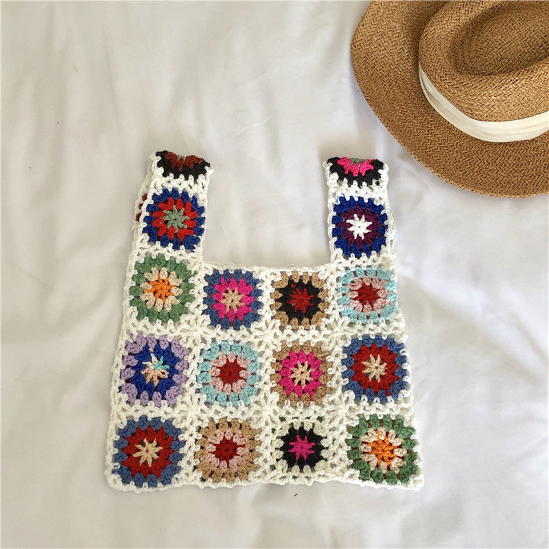 YNYstore Handmade Boho Crochet Handbag/Beach Country Pastoral Style