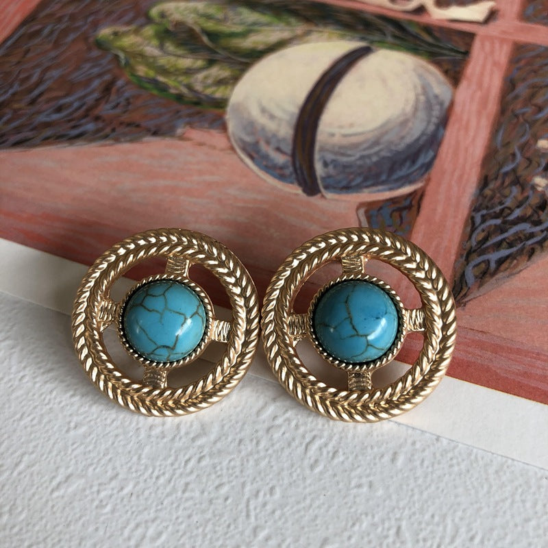 Western Boho Chic Turquoise Earrings Vintage