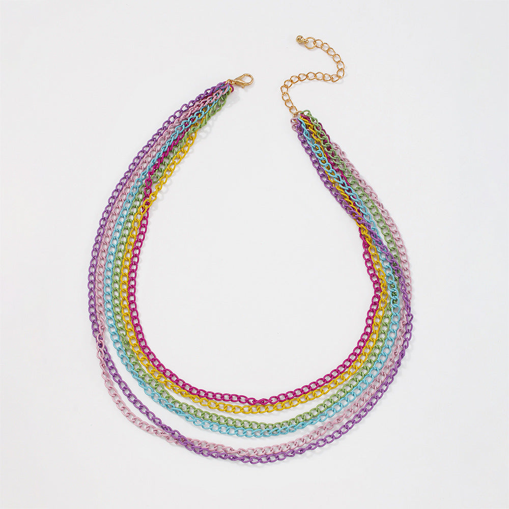 Boho Multilayered Rainbow Necklace