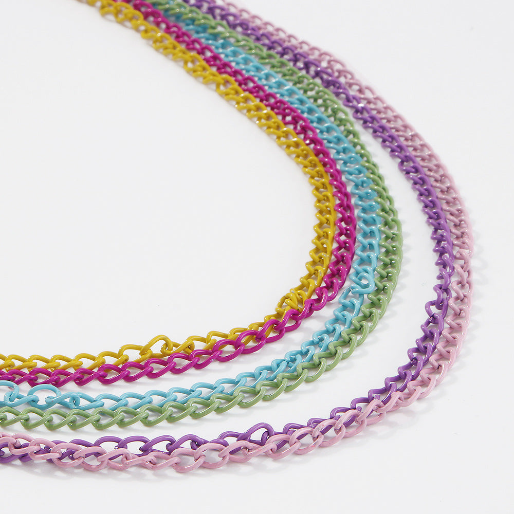 Boho Multilayered Rainbow Necklace