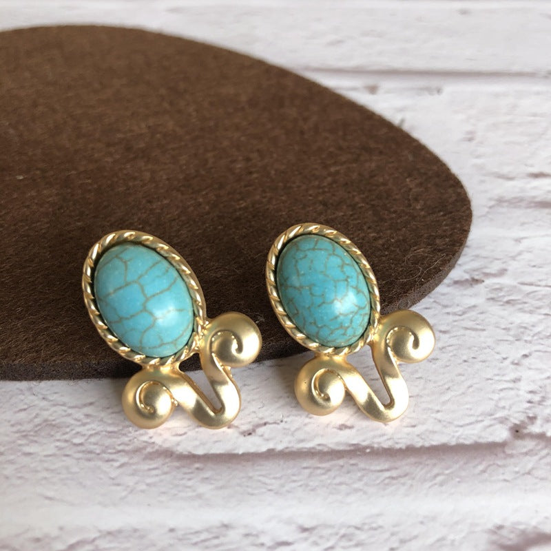 Western Boho Chic Turquoise Earrings Vintage