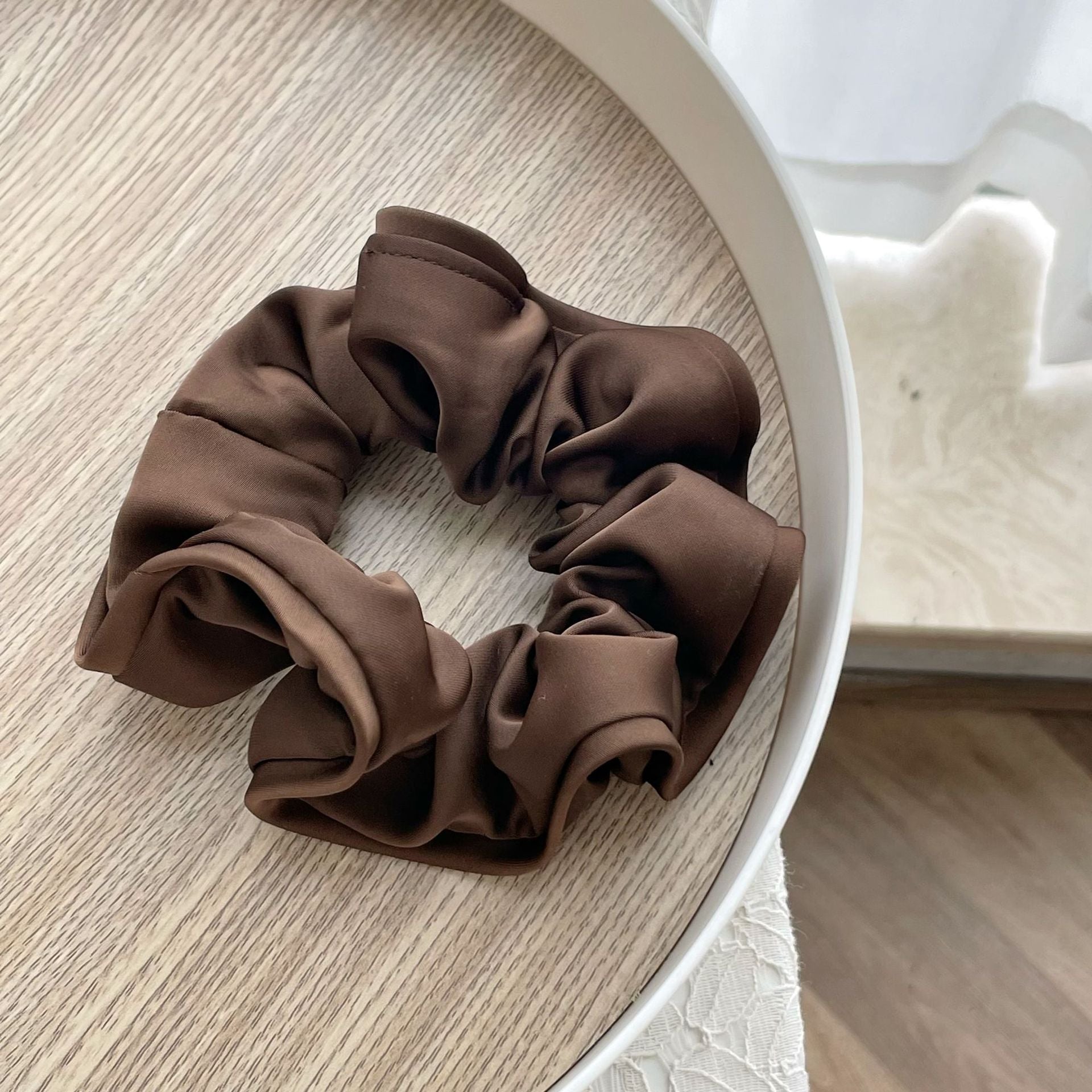 Handmade Silk Satin Oversize Scrunchies - Hair Elastics Bands